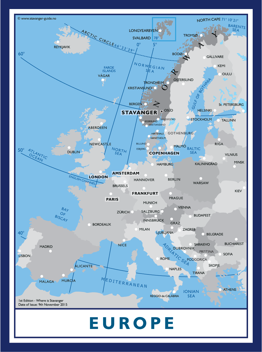 Where is Stavanger in relation to Europe?