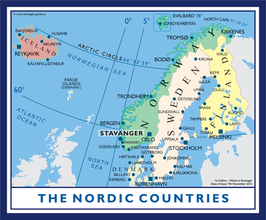 Where is Stavanger in relation to The Nordic Countries?